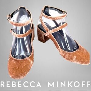 REBECCA MINKOFF Women's Berry Smoothie Velvet Brooke Pink Sandals Size 7